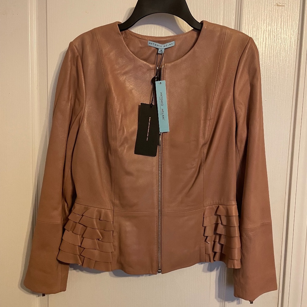 Antontio Melani  mauve leather jacket size medium